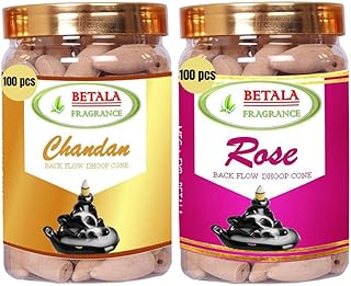 Betala Sandal & Gulab Backflow Cones (Pack of 2)