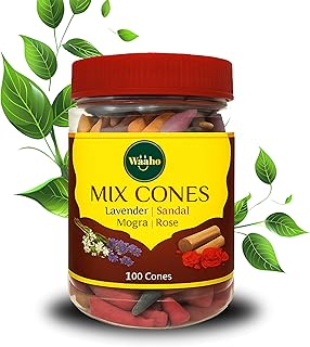 WAAHO Natural Mixed Dhoop Cones (100 Units)
