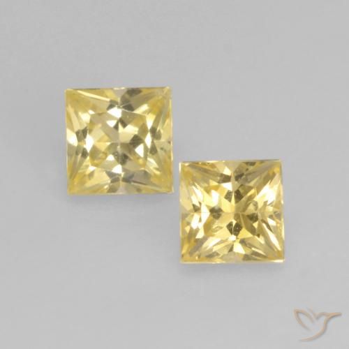 46. 0.39ctw Yellow Sapphire Square VVS-VS