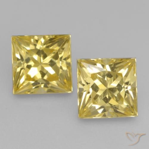 4. 0.73ctw Yellow Sapphire Square VVS-VS