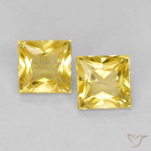 5. 0.59ctw Yellow Sapphire Square VS
