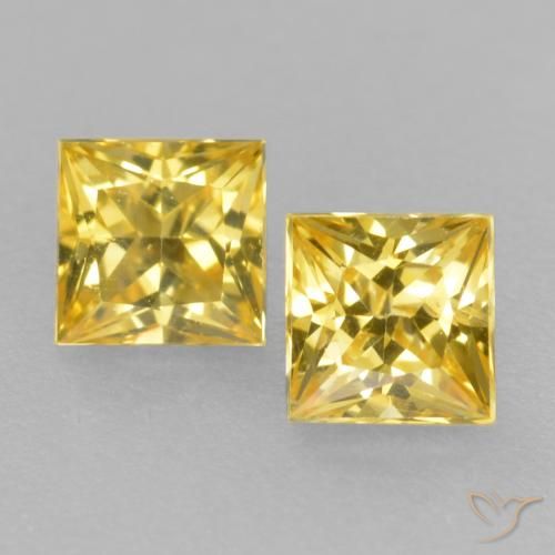 44. 0.49ctw Yellow Sapphire Square VVS-VS