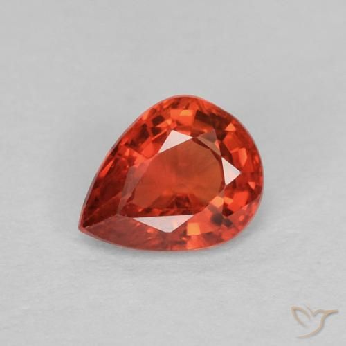 37. 0.36ct Orange Sapphire Pear Shape VVS-VS