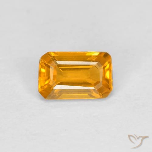 12. 0.38ct Yellow Sapphire Emerald Cut VVS