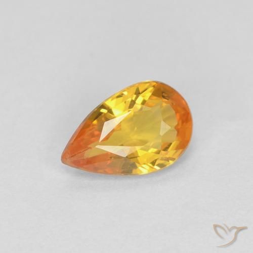 38. 0.42ct Orange Sapphire Pear Shape VVS