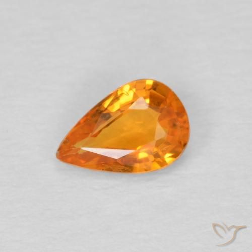 31. 0.47ct Orange Sapphire Pear Shape VS
