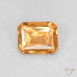 7. 0.50ct Orange Sapphire Emerald Cut VVS-VS